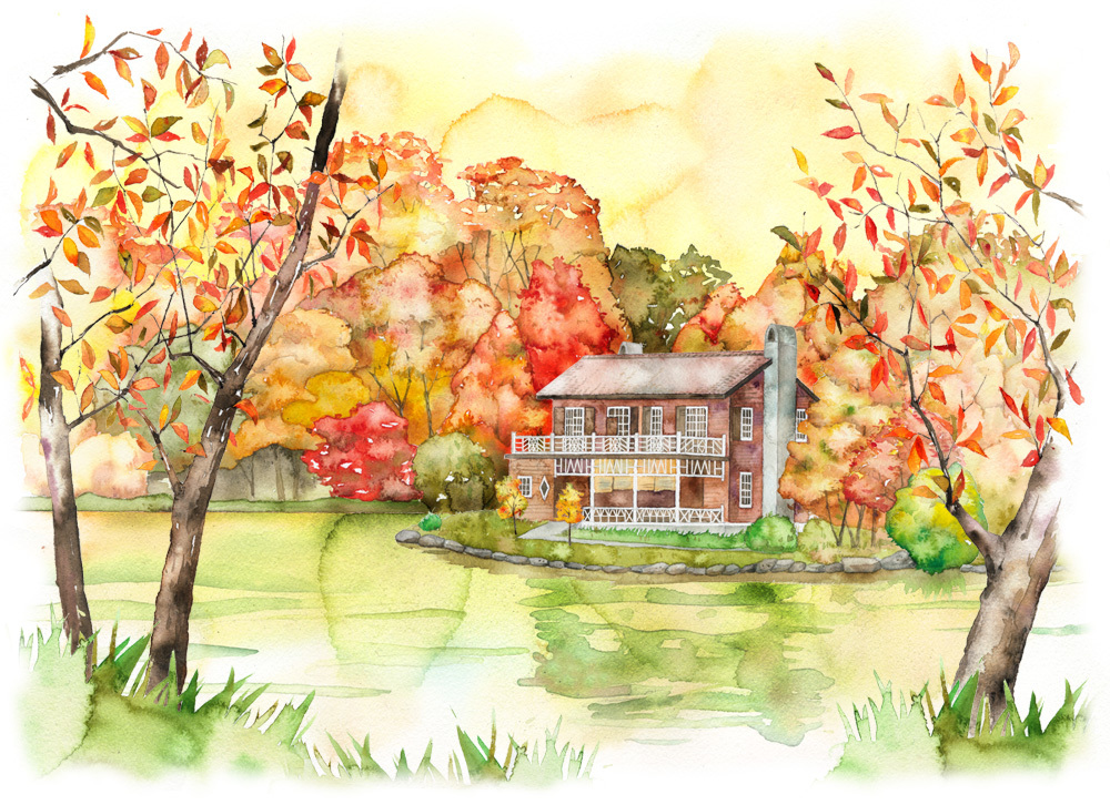 春と秋の風景画 神戸女学院 睡鳩荘 イラストレーターのアトリエノート